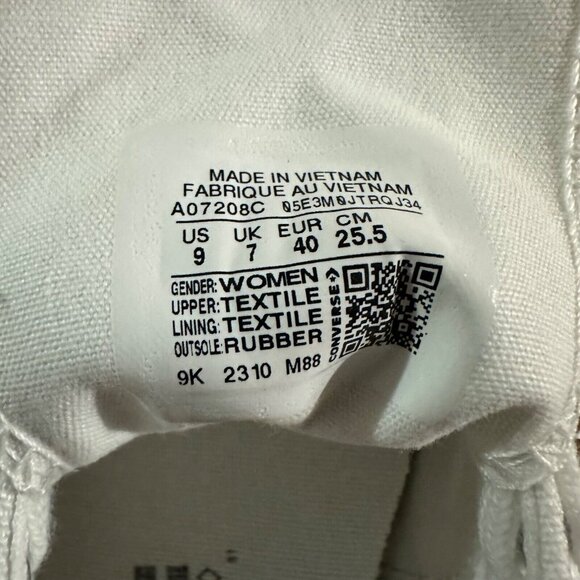 ⭐Rare Converse Chuck 70 Stud Low Edge 9 Womens Shoes Sneakers White Punk A07208C - Picture 12 of 13